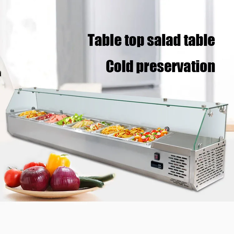 Counter Top Salad BarSalad Refrigerator Salad Display Refrigerator pizza topping chiller