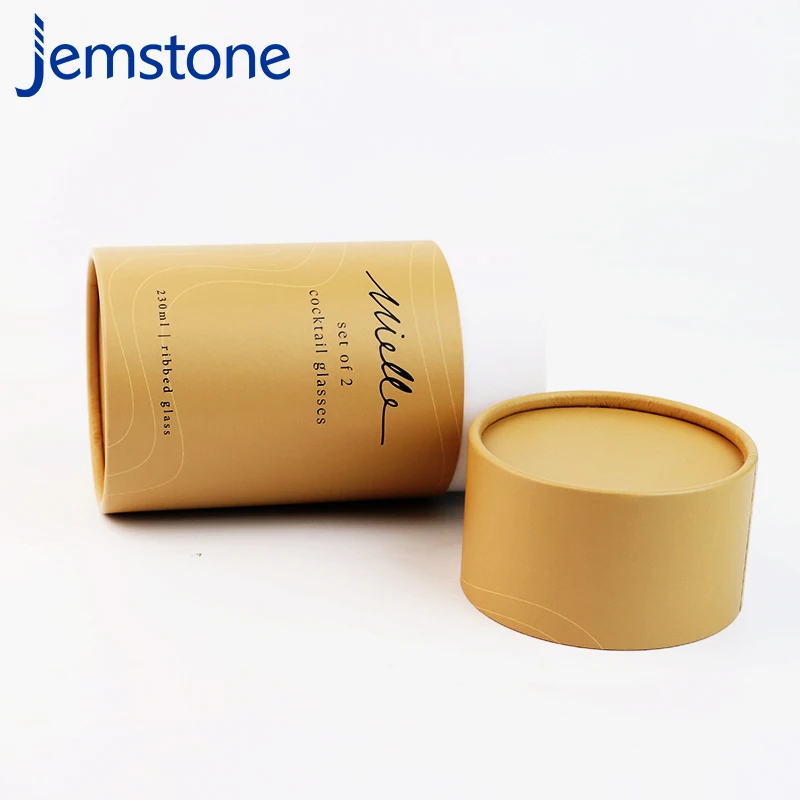 Customized Wine Gift Brown Kraft Paper Tubes Custom Wine Glass Cardboard Packaging Cocktail Paper Tube Box