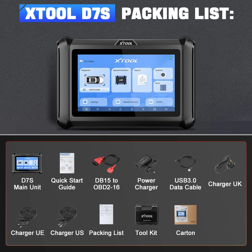 Wholesale XTOOL D7S Cars Diagnostic Tool OBD2 Code Reader CAN FD DoIP Bi-Directional Car scanner with 36 Services
