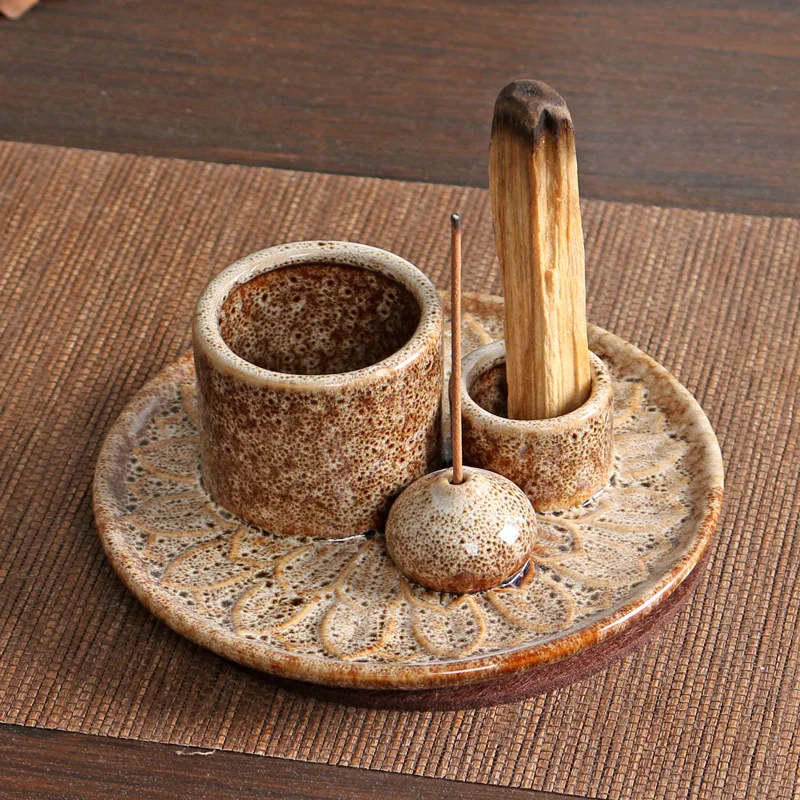 CELION 3 in 1 Incense Burner Holder Palo Santo Holder White Sage Holder for Burning