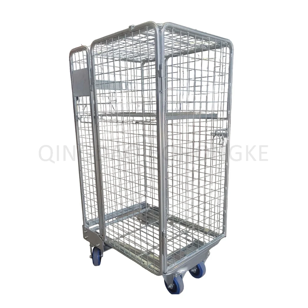 BHK101 Factory Supply Warehouse steel storage folding logistics rolling cage with low price