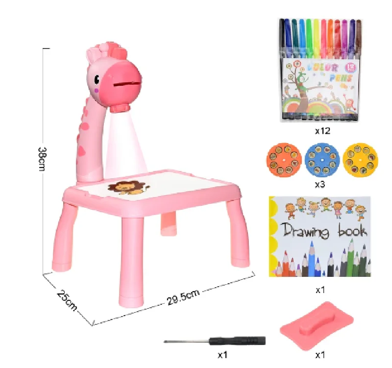 2022 Hot Popular Children Led Projector Art Drawing Table Toys Projection Learning Painting Board Desk For Kids