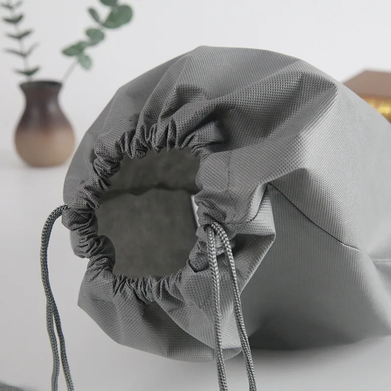 Reusable Lightweight Lady Bag Storage Non-woven Drawstring Bag Dust-proof Packing Bag with Transparent Window