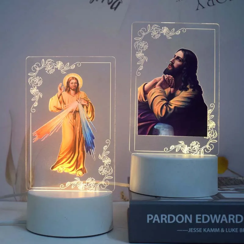 Objets Religieux Catholicisme Christianity Christian Gifts Products Party Celebration Gifts 3D Night Lamp Lighting
