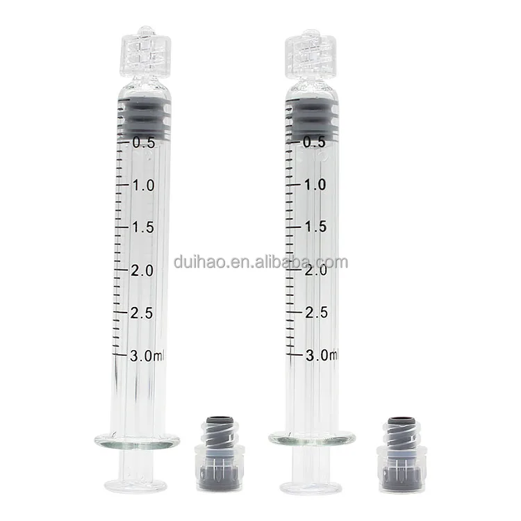 0.5/1/1.5/2.25/3/5/10 ml Luer Lock Syringes Medical Sterile with Graduated Glass Barrels