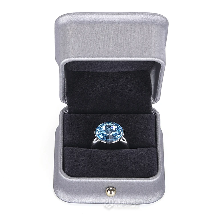 Factory Price Jewelry Box gray Multi Color Waisted PU Leather Jewelry Box Custom Logo necklace Bracelet packaging Box