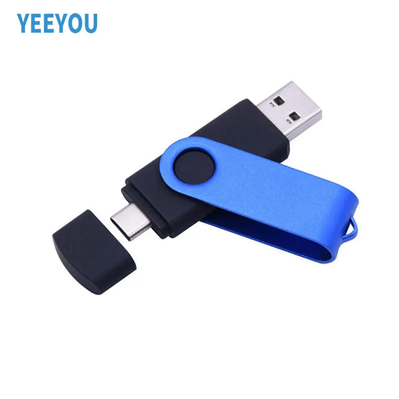 Rotating Mobile Phone Otg Type C Usb 3.0 3.1 Mini Flash Drive 360 Degree Rotation USB Disk Pendrive  For Android Phone