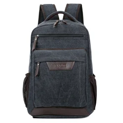 High quality vintage canvas backpack school college laptop back pack