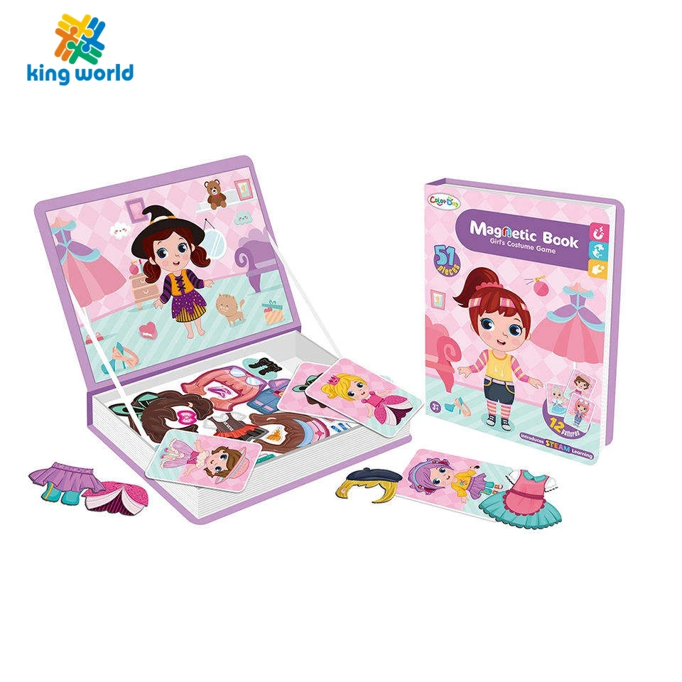 Education Wooden Toys Baby toys 6 to 12 months Wooden Magnetic Puzzle Boy Learning Dress Up Game Creative Toy Book