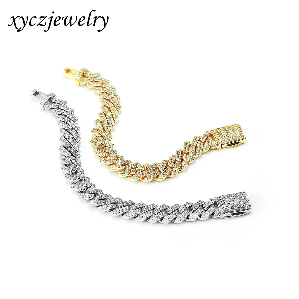 European and American popular hip-hop style luxury bracelet 18k gold-plated zircon bracelet