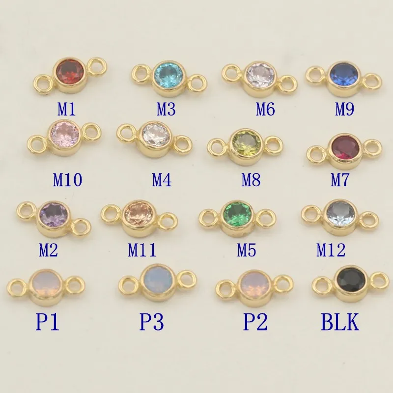Gold Filled Connectors with Zircon Vintage Round Connectors for Jewelry