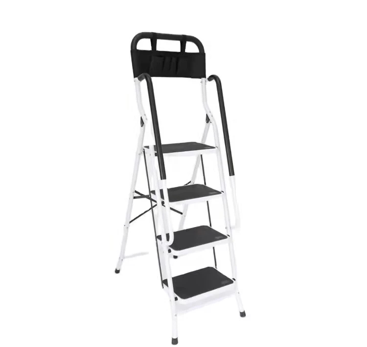 4 steps easy storage durable  steel adjustable agility ladders folding ladders with handrail