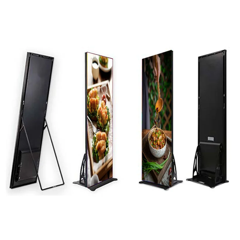GOB P1.8 P2.5 Indoor Portable LED Display LED Digital Poster Screen for Trade Show Store Banner and Video Wall with Wheels