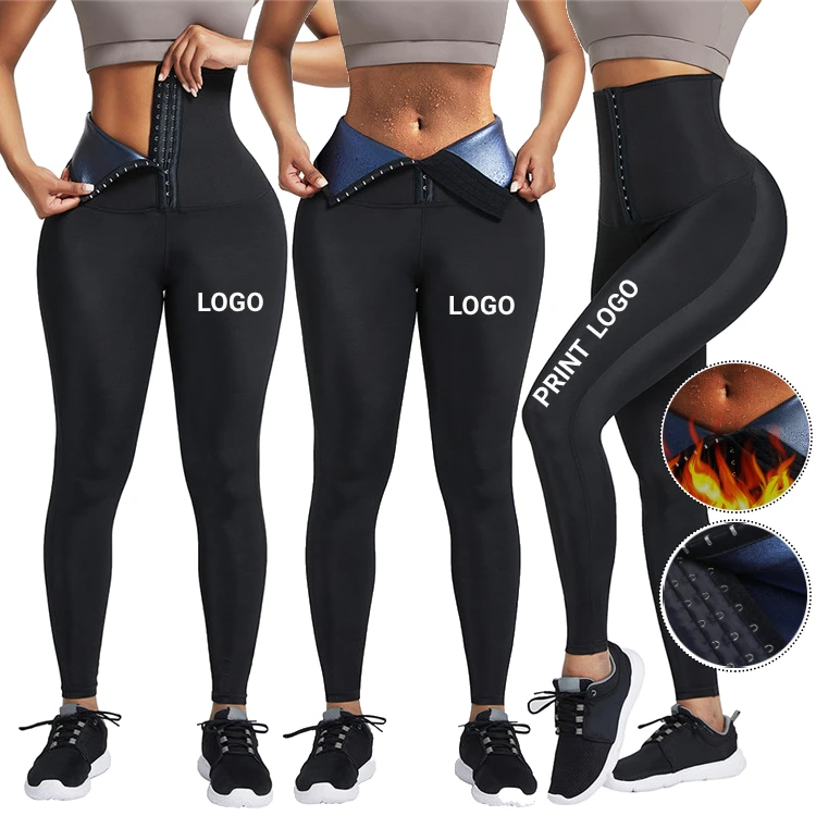 
Custom Logo Women Fitness Wear Black Yoga Pants Adjustable Hooks Tummy Trimmer Waist Trainer Corset Leggings 