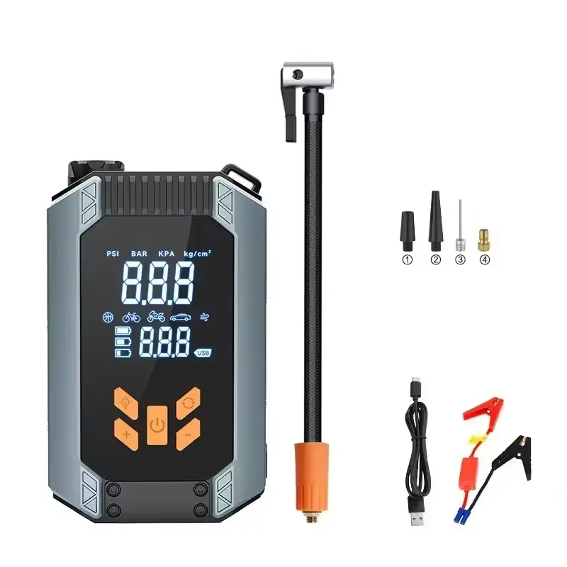Dual Screen Led Display 3-In 1 Multifunctional Car Jump Starter With Air Compressor 150psi Portable Air Pump Inflator Power Bank