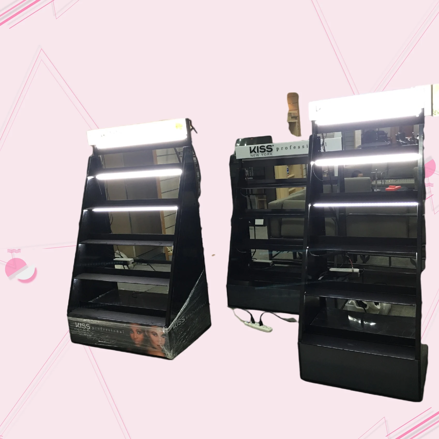 Custom Cosmetic Display Furniture Fixture Cosmetics Shop Decoration Retail Cosmetic Display Shelves Makeup Display RacksShelf