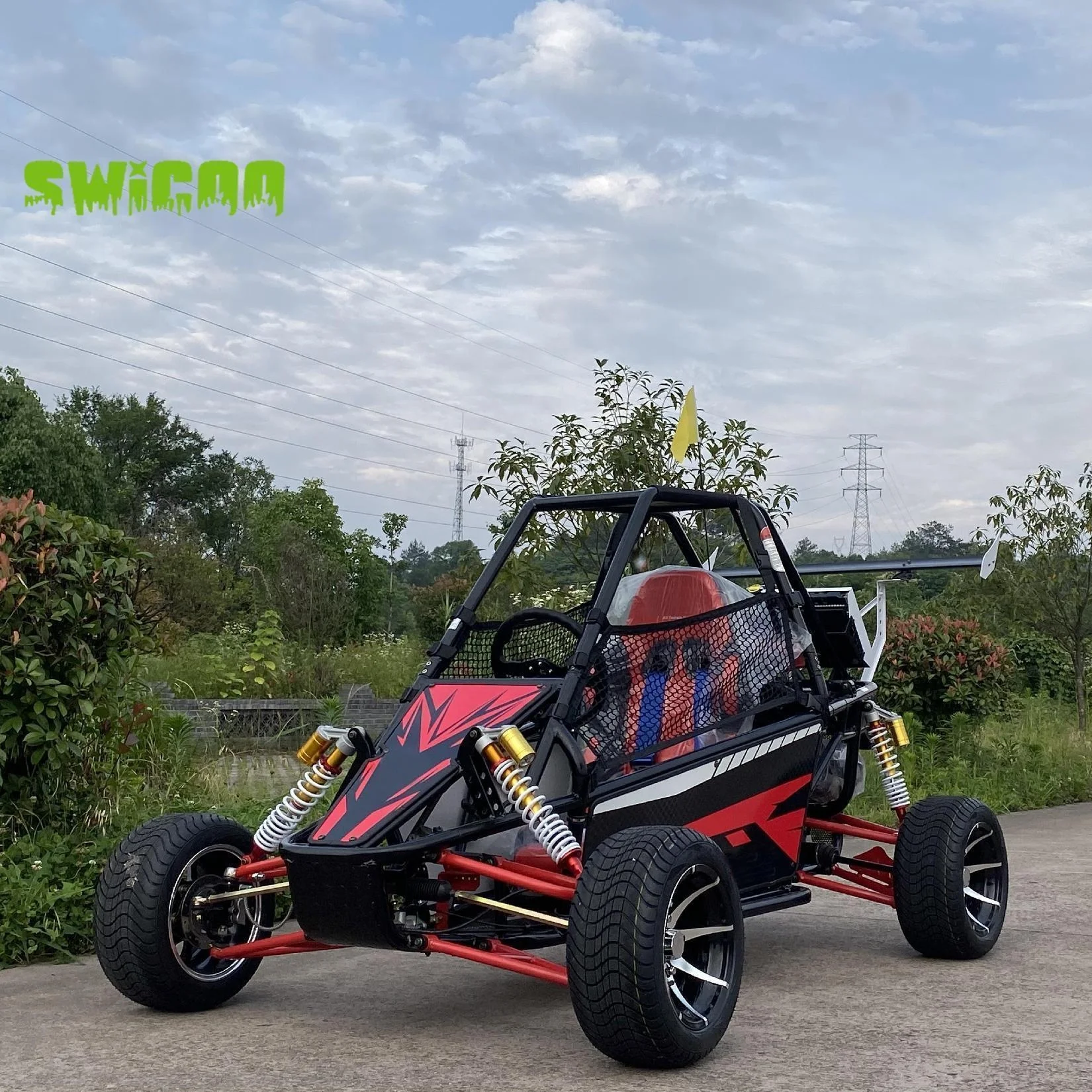 Hot Selling Single Seat Go Kart 350cc 4 Stroke Oil Cooled Go Cart Off Road Buggy Racing Car for Adults