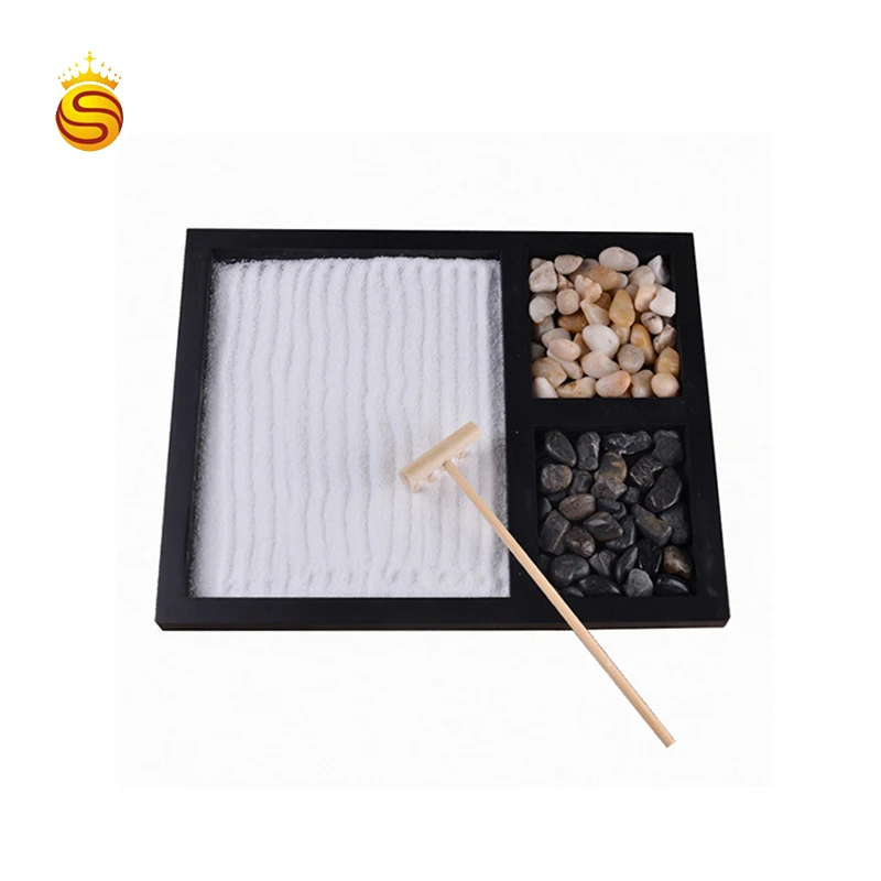Folk Crafts Gift Sets Hot sell Cobblestone Indoor Japanese Mini Zen Garden Desktop