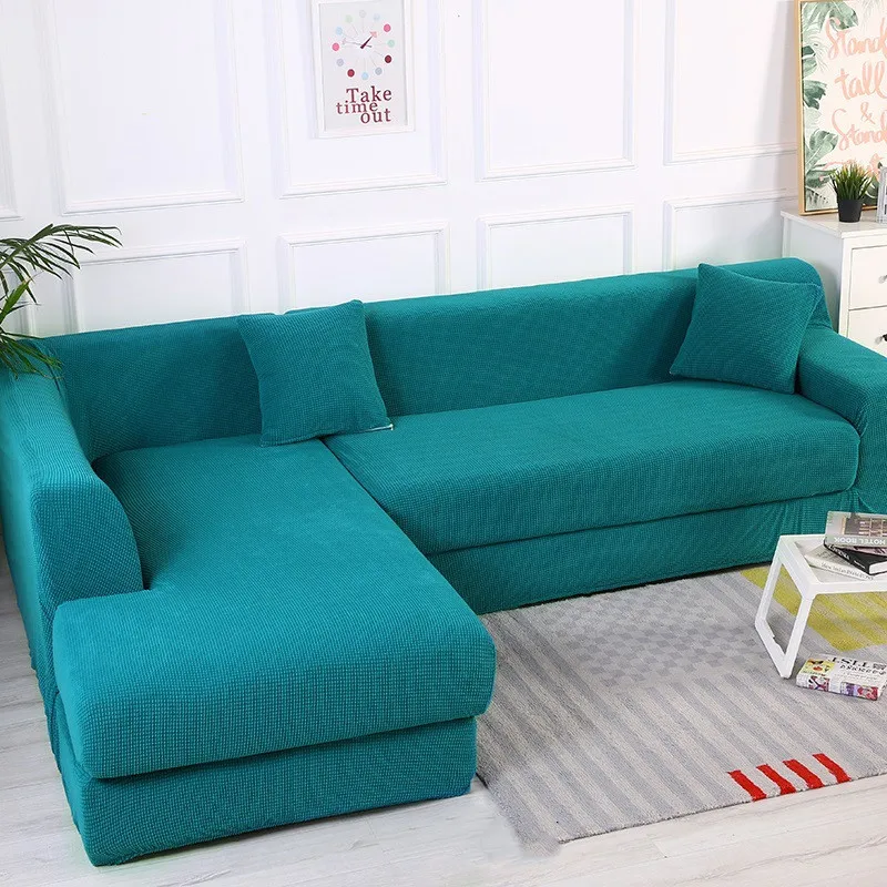 Solid Colors Outdoor Slipcover Elastic Full Fabric Couch Cushion Case Combination Sectional Sofa Covers For Sofa Protector