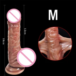 Silicone Suction Realistic Penis Soft Sexy Huge Dildo Skin Feeling Female Masturbator Double-layer Cup Big Dick Dildos for Women