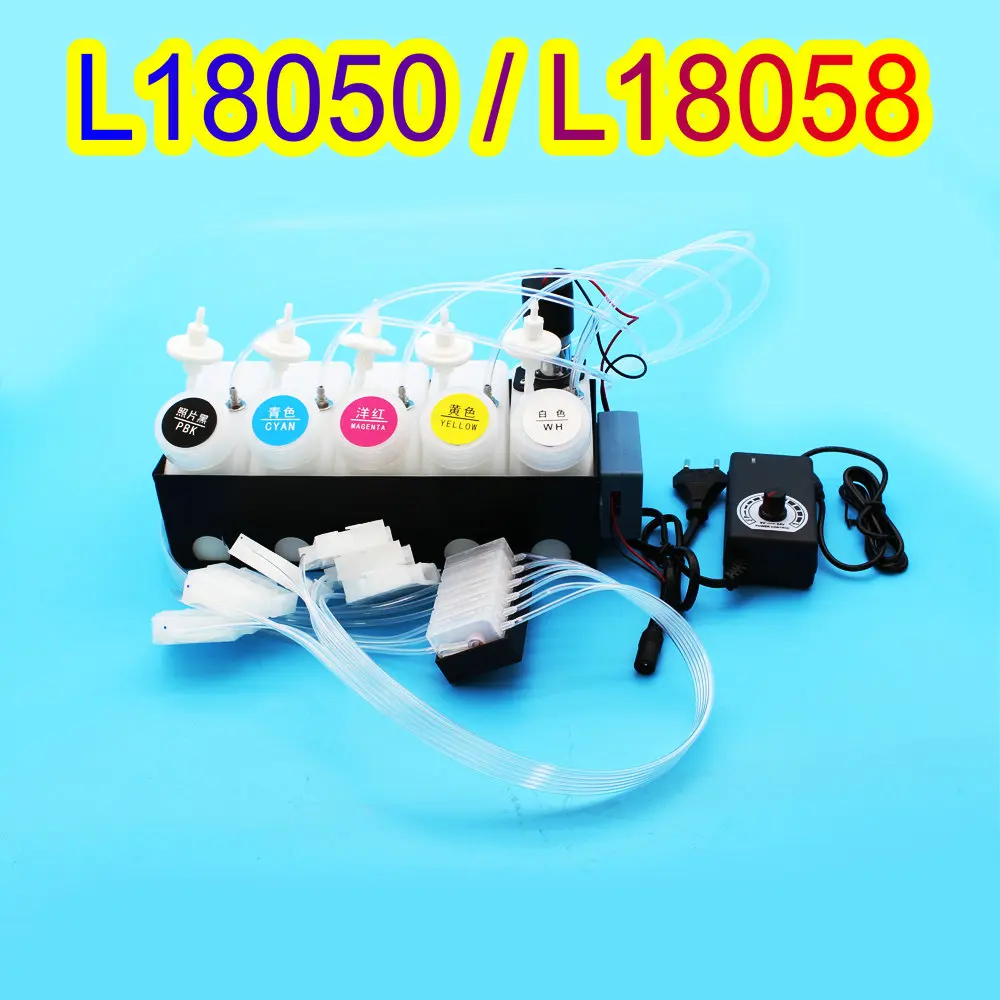 L18050 Ciss Ink System L8050 Bulk Ink Ciss Dtf Kit For Epson L18058 L8050 White Ink Tank With Timer Stirrer Speed Blender Tool