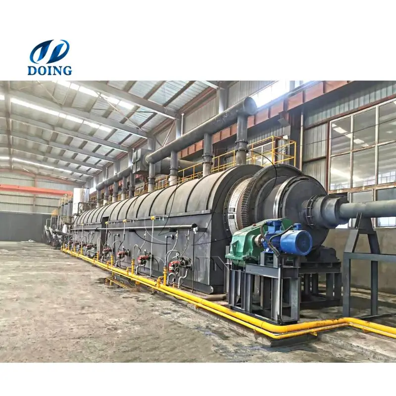 Popular choice waste tire plastic pyrolysis machine Continuous tyre plastic to fuel oil recycling pyrolysis plant