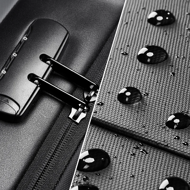 Мужской водонепроницаемый рюкзак для ноутбука с usb-зарядкой и защитой от кражи