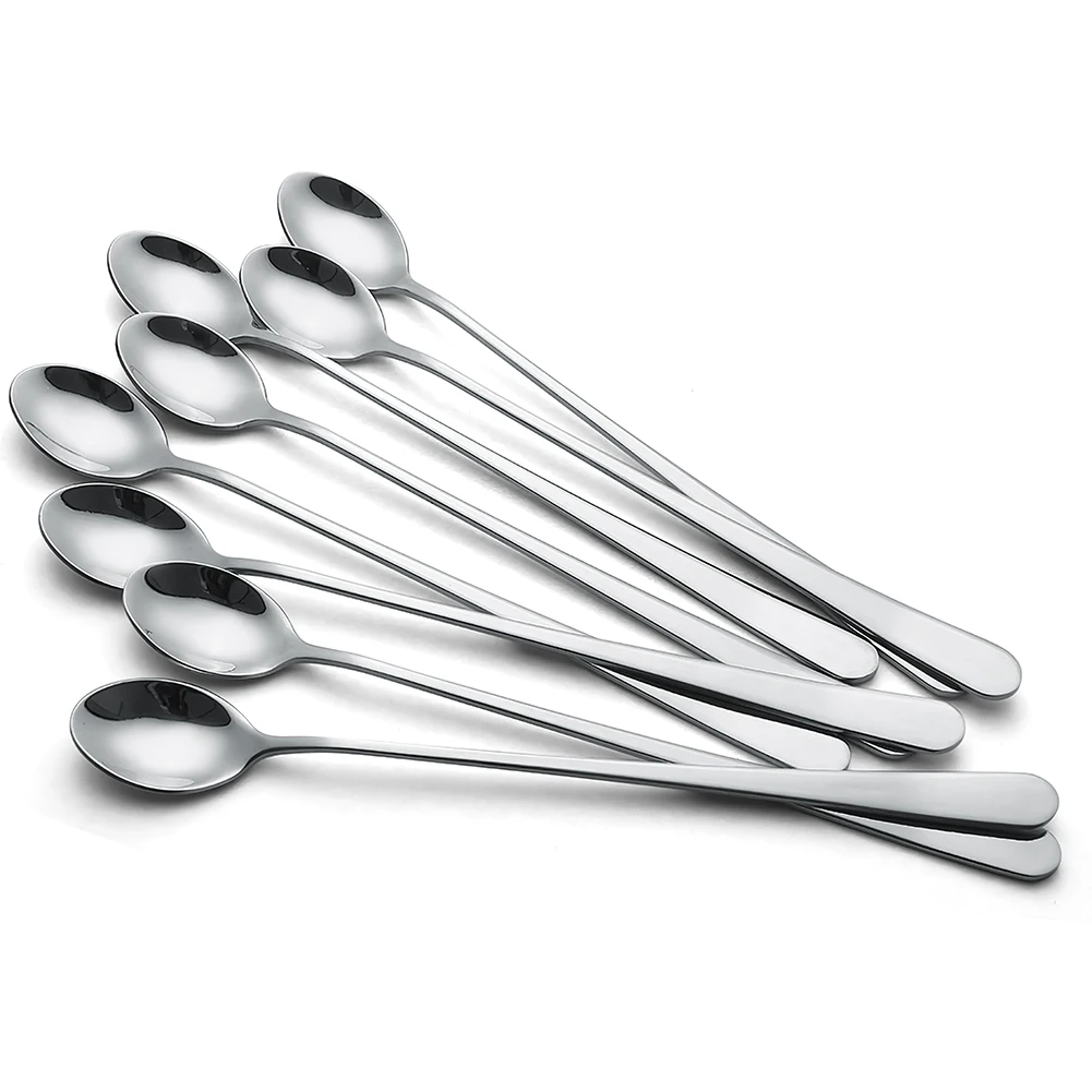 Точечные товары, наборы ложек с длинной ручкой, десертная чайная ложка для меда, мороженого, кофейная ложка из нержавеющей стали