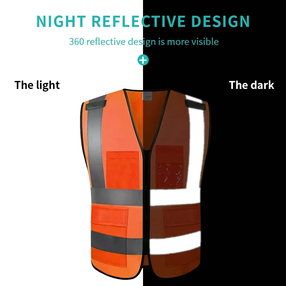 HCSP Reflective Strips Light Color Wholesale Zipper Closure Safety Vest Morocco