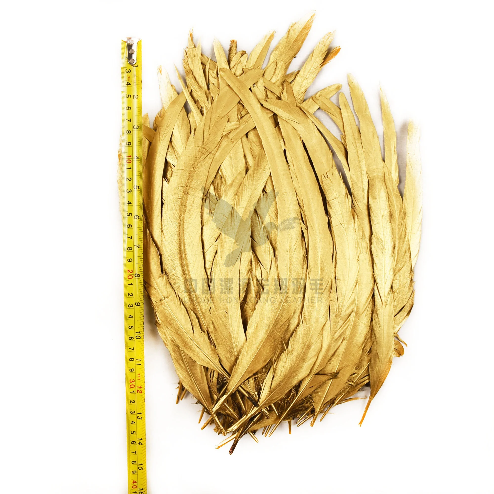 Wholesale cheap natural bleached dyed colorful 14-16 inch Rooster tail feather for carnival dress decoration