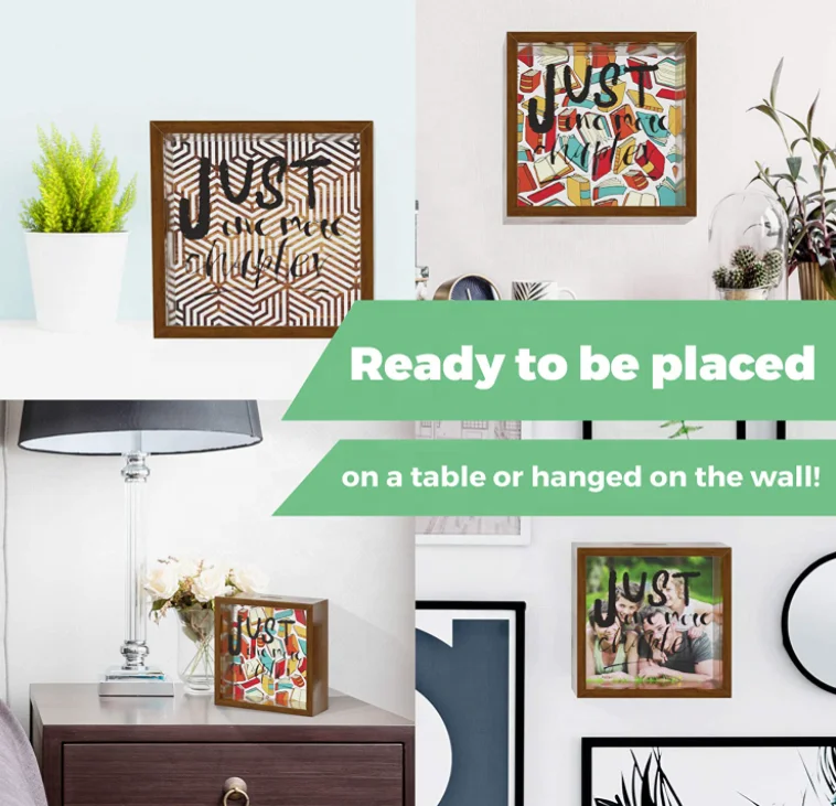 Customized Book Lovers Gifts Shadow Box Wooden Keepsake Wall Decor for Readers Reading Gift for Bookworm Solid Wood Money box