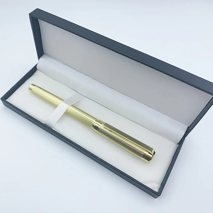 Promotion Luxury Classic Gold Metal Roller Pen set with Custom & box Logo Business Gift  Office Supplies 1.0mm metal roller pen
