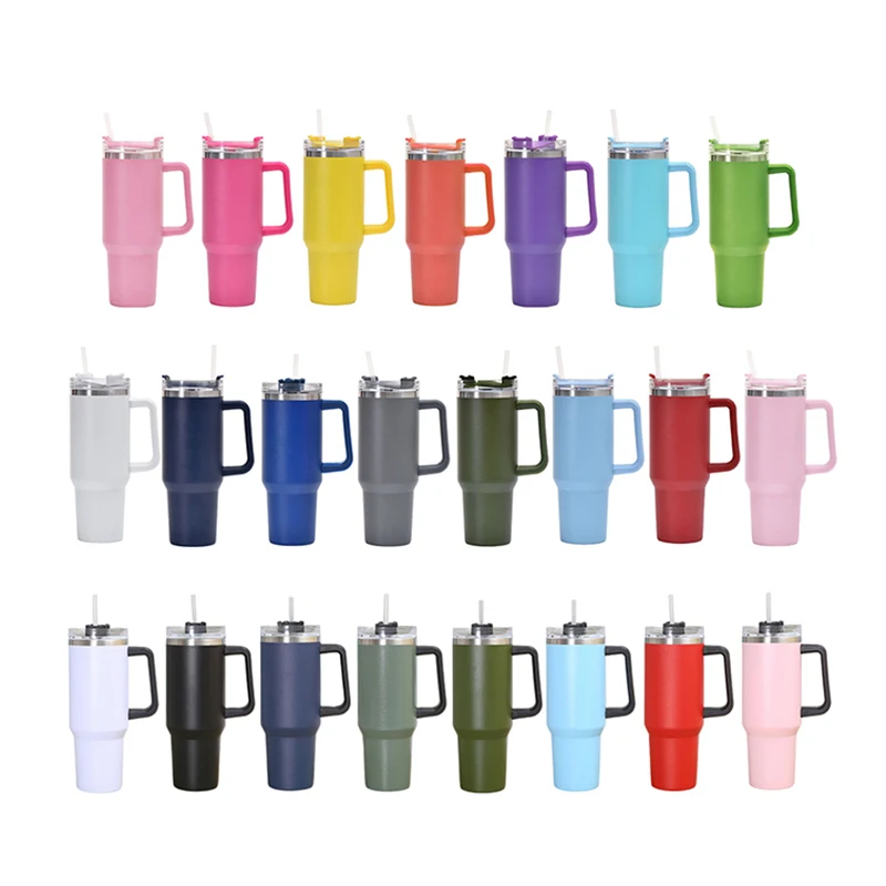 Кружка-тумблер с двойной стенкой из нержавеющей стали, 40 унций