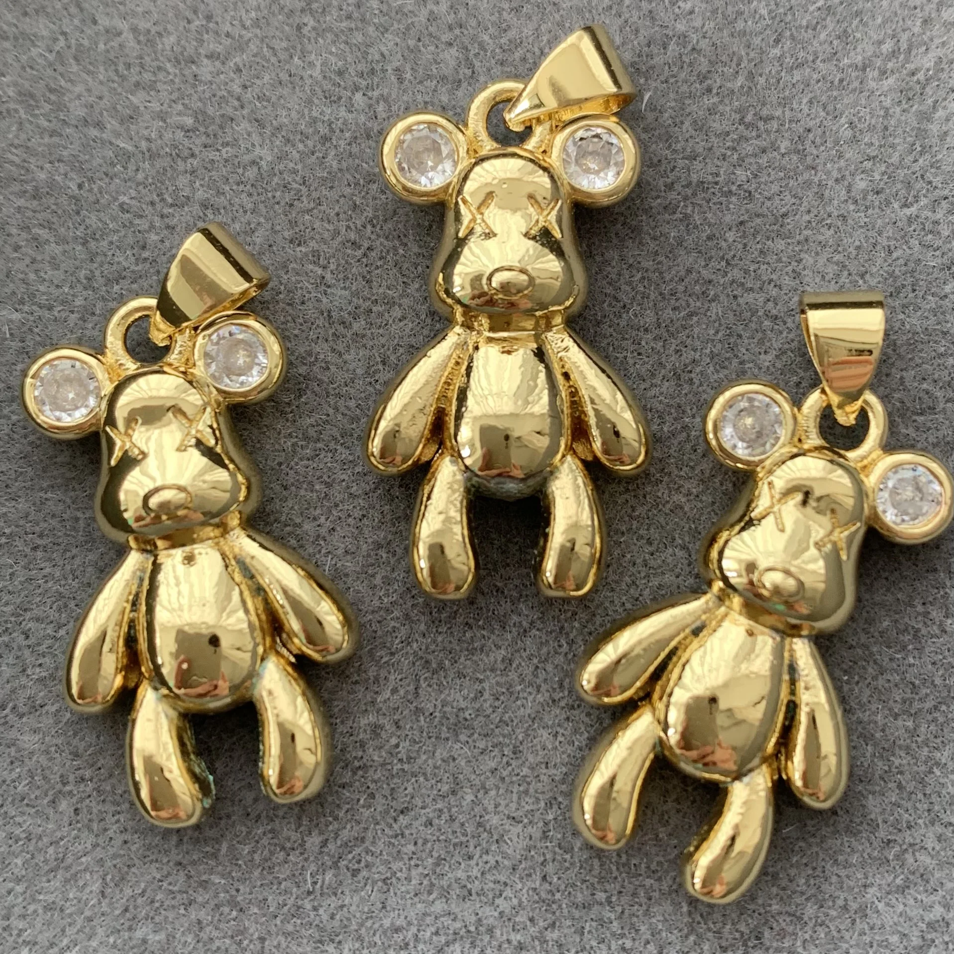 BD-L3812 Fashion teddy bear pendants cool design gold bear charms for men necklace chunky pendant