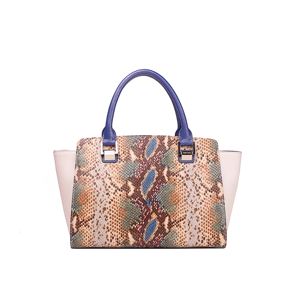 fashion stylish luxury genuine leather PU  ladies handbags designer bags Snakeskin tote