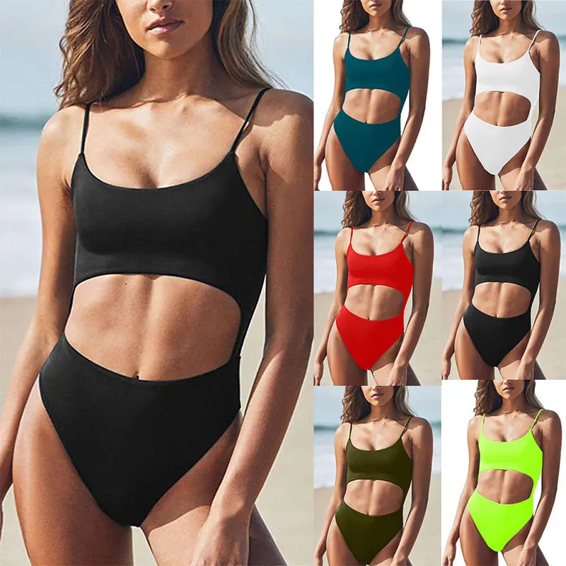 New European And American Halter Belt Sexy Swimsuit Halter Triangle Swimsuit