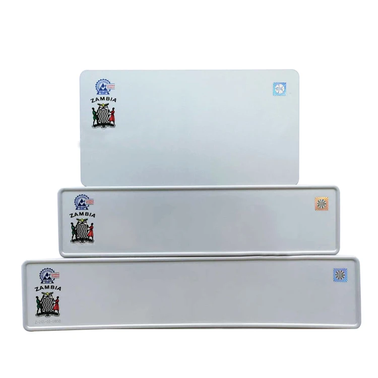 Zambia custom aluminium car number letter blank license plate