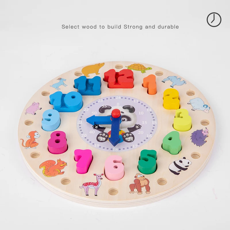 wooden toys  digital wooden clock jigsaw puzzle educational kids toys in china