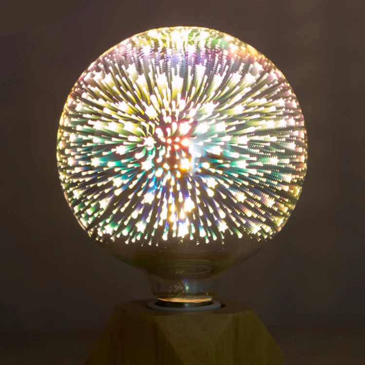 Hot sale decoration 3D LED bulb colorful firework ball light stars shining oversized globe night light