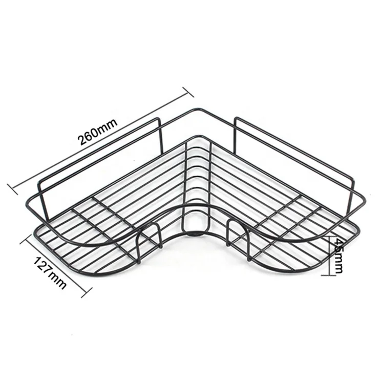 Guangdong HELI SUS 304 Stainless Steel Bathroom basket hanging shelf corner adhesive shower caddy Bathroom basket