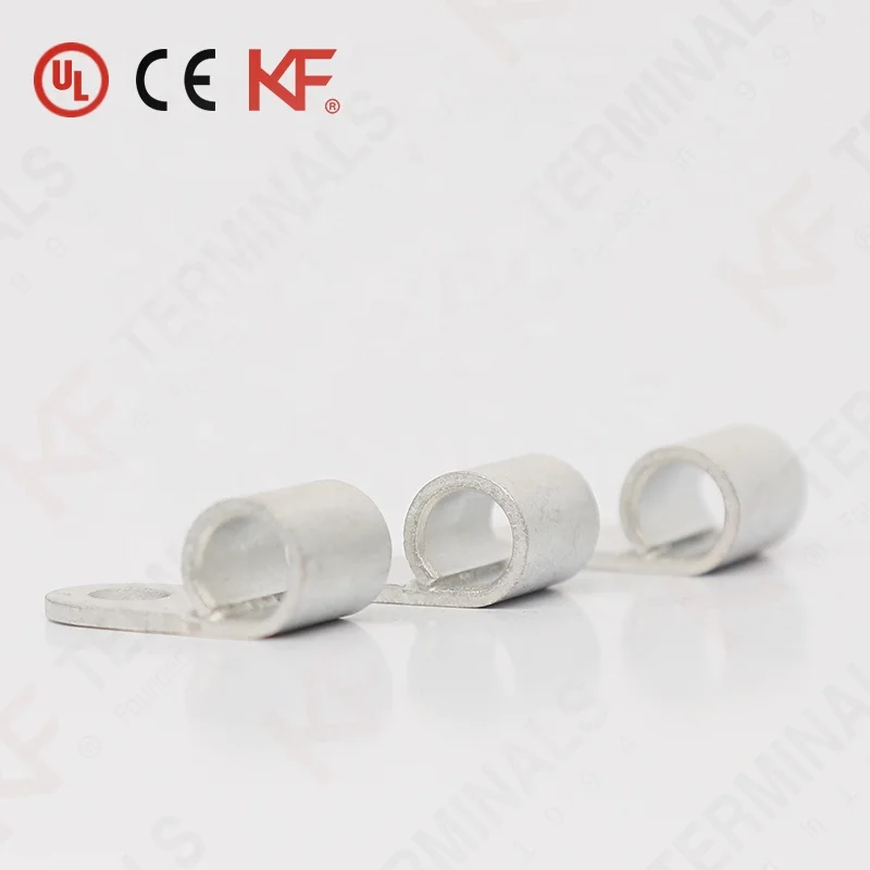 Hot Sale OEM Copper Crimping Electrical 18 Awg Non-Insulated Tin-Plated 7.8mm Flag Cable Lugs Wire Ring Flag Terminals