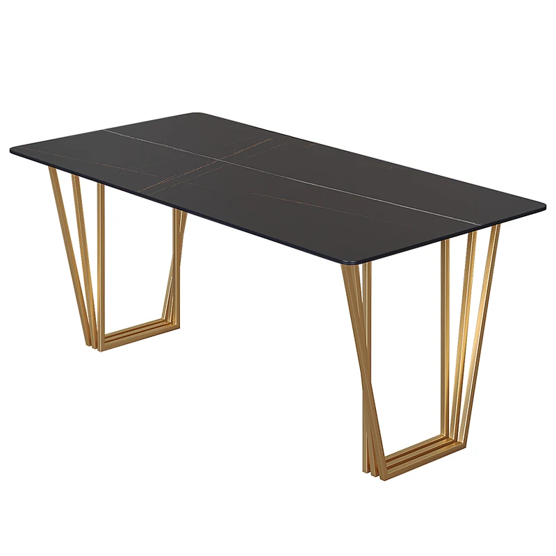 
nordic dining table sintered stone table Dining room set furniture modern simple rectangle marble top dining table 