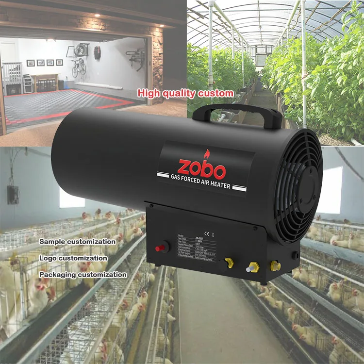 15kw 30kw 50kw High Quality Portable Stainless Steel Chicken Poultry Farm Propane Gas Forced  Air Heater