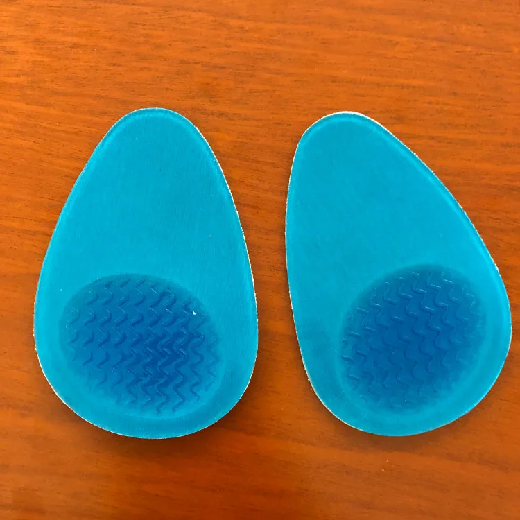 Factory direct sales support customized logo half insole cushioning silicon gel high heel cup pads height increase gel heel pad