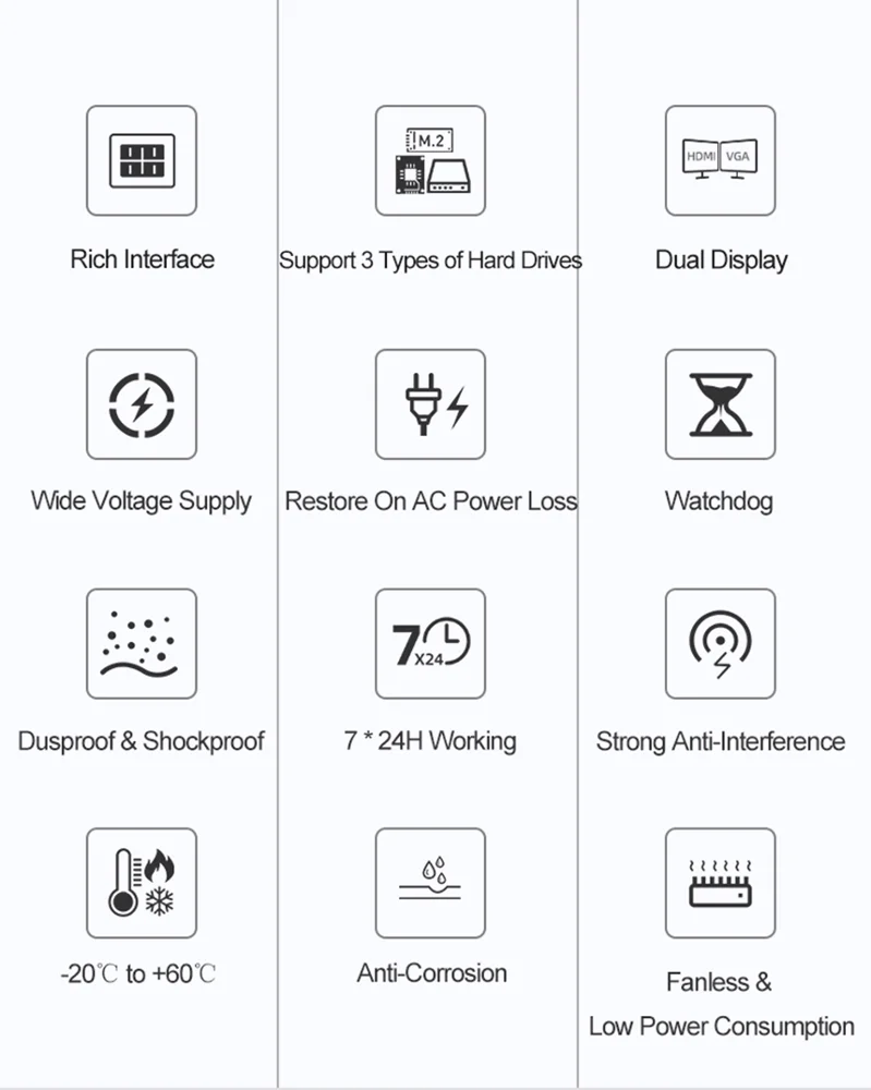 Fanless Computer Industrial PC Mini Project Desktop Core i3 i5 i7 w/ 2*RJ45 6*RS232 RS485 2* DDR4 M.2 mSATA GPIO LPT PS2