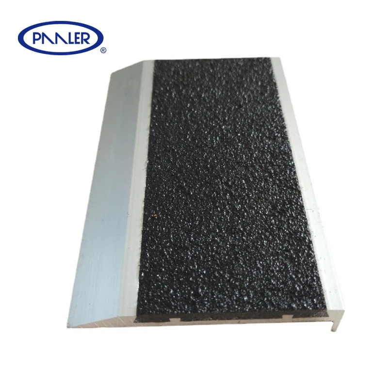 Factory Wholesale Non-Slip Aluminum Stair Parts Emery Carborundum Edging Strip Stair Nose Aluminum Stair Nosing