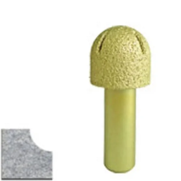 Vacuum Brazed Full Round Grinding Bit Diamond Milling Cutter For Stone Granite Marble Edge