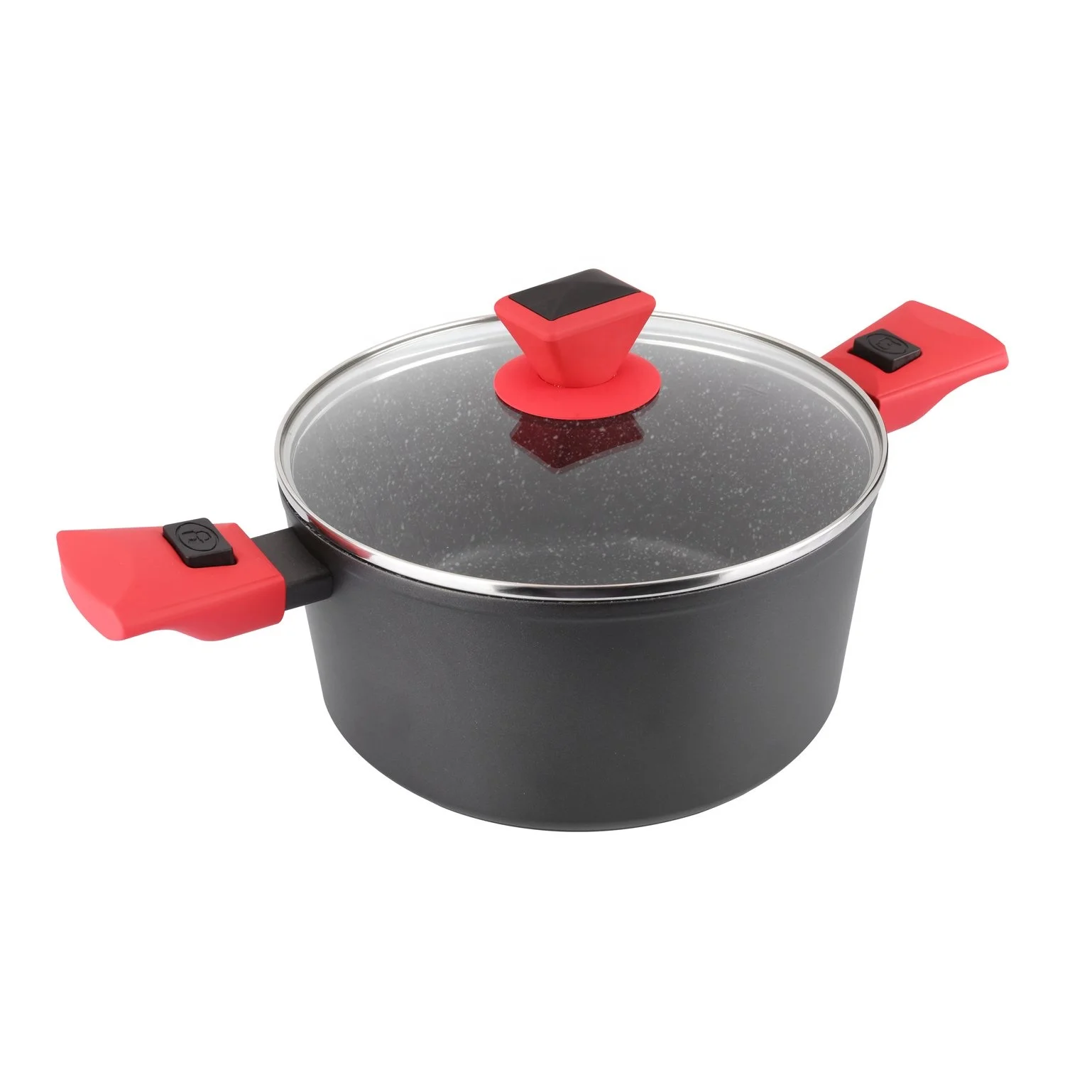 4.5QT Forged Aluminum Marble Nonstick Casserole Pot With Detachable Handle With Induction Bottom