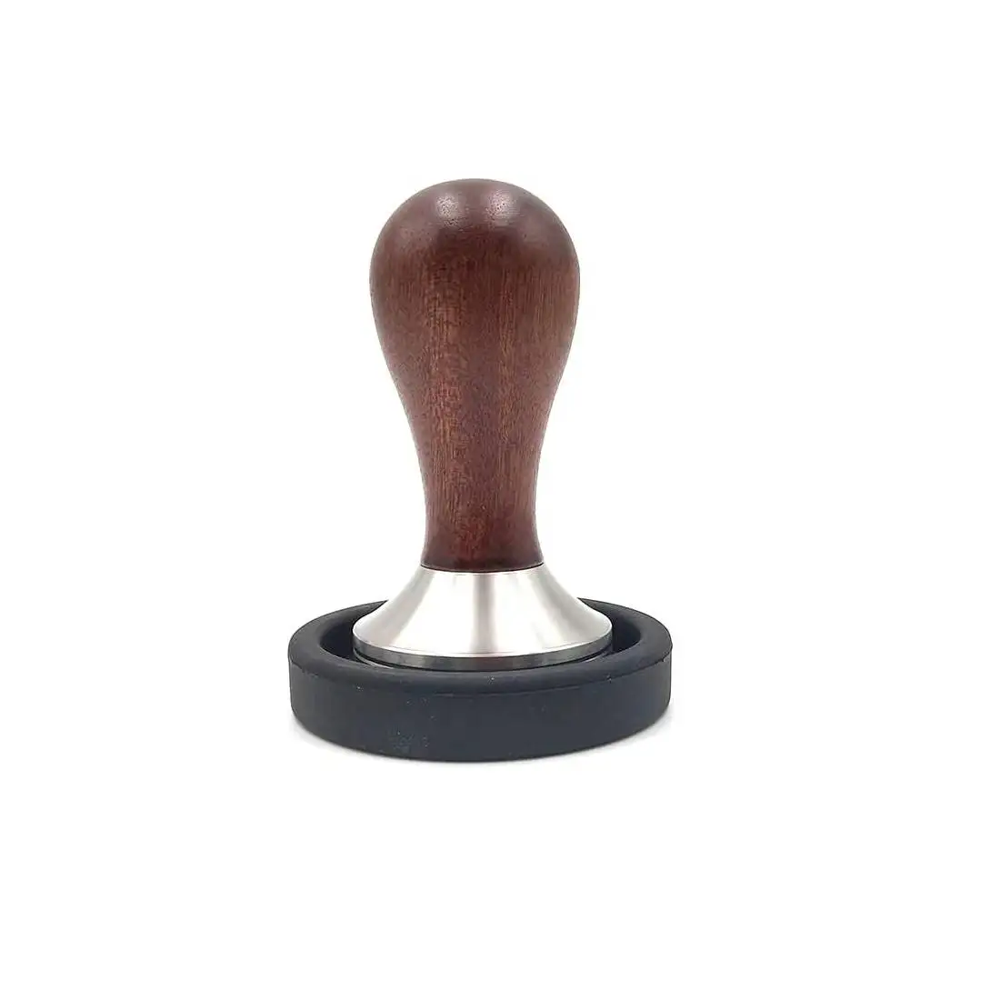 Wooden Handle Barista Espresso Machines Accessory Stainless Steel Espresso Coffee Tamper 58mm with Mat Espresso Hand Tamper