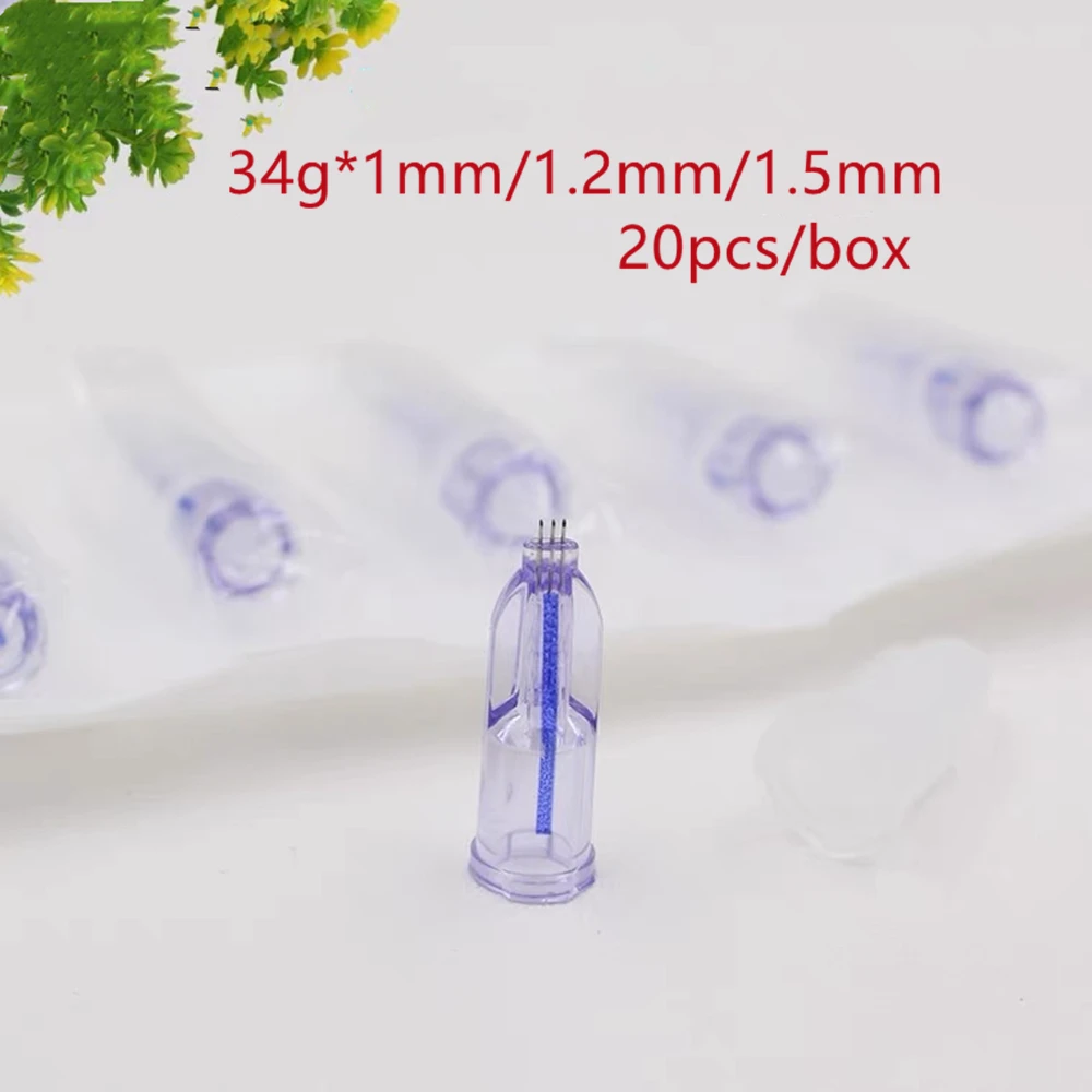 Nanosoft Microneedles Fillmed 3 pin Needle 34g 1.0mm 1.2mm 1.5mm Painless Needles